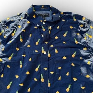 Banana Republic Navy Shirt with Yellow Pineapple Design